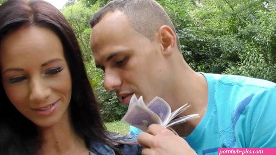 HUNT4K. Graceful brunette gives blowjob and gets banged for cash