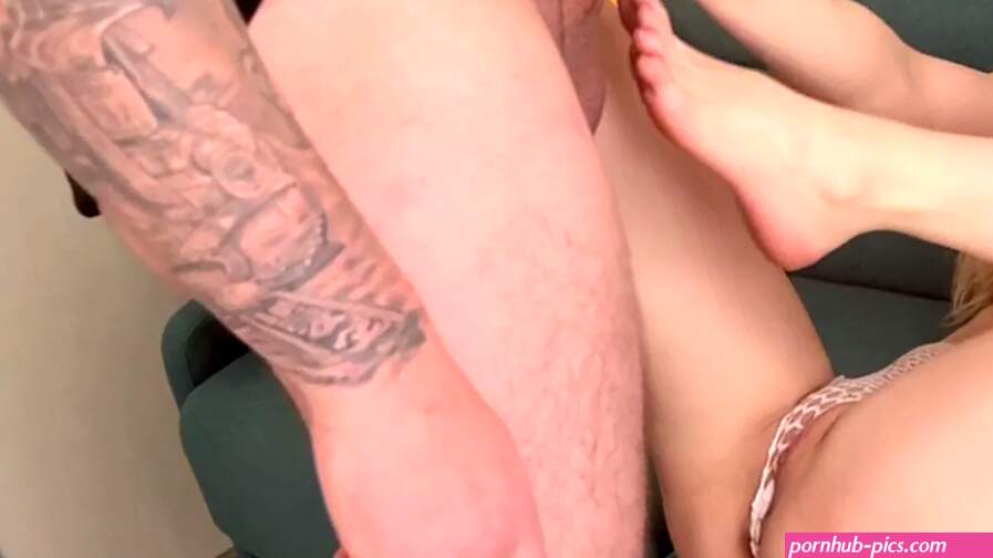 Day 48365: My wife lets me fuck her feet until I cum on her! Amateur Foot Job