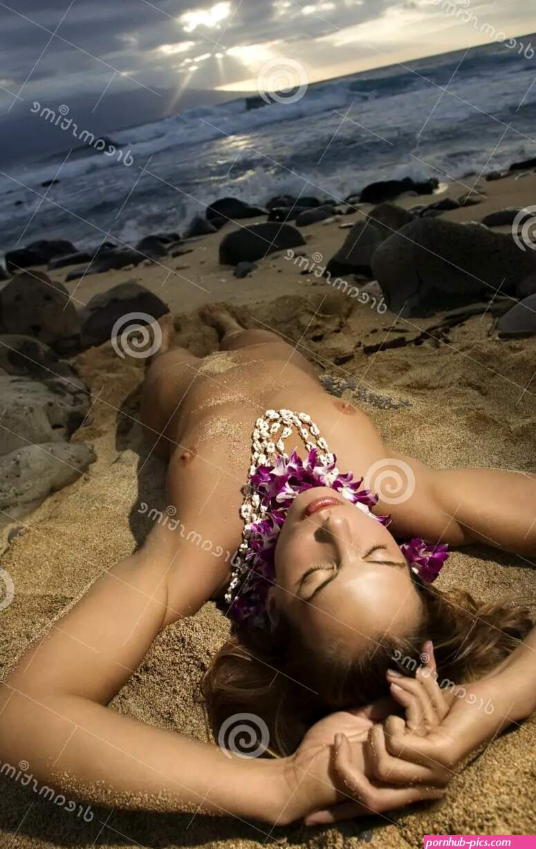 Nude woman lying on beach. stock image. Image of hawaii