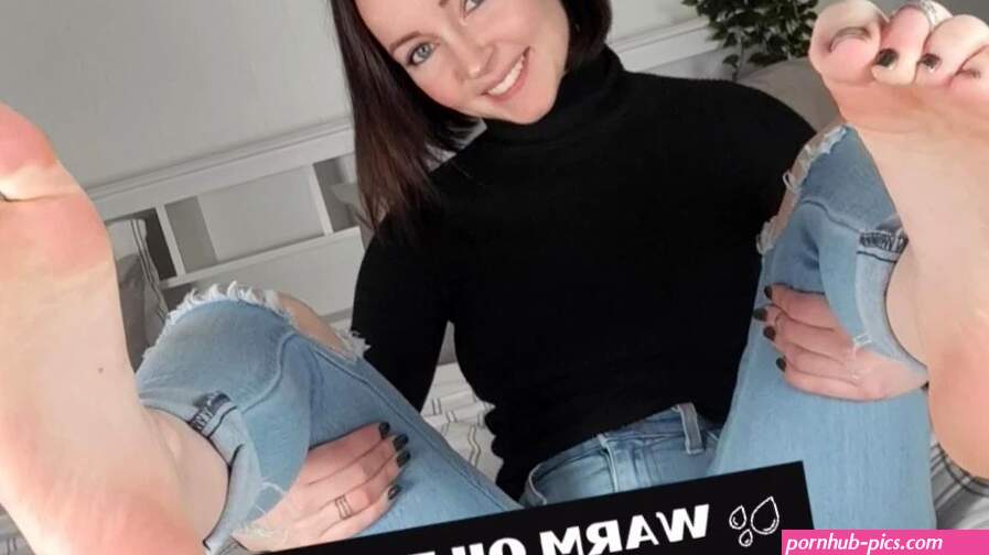 Warm Oiled Barefeet In Jeans