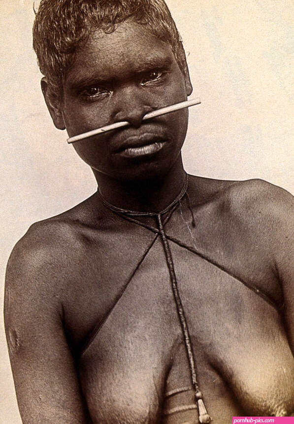 Australia: an aboriginal woman with a bone through her nose. Photograph by Henry King ca. 1890.