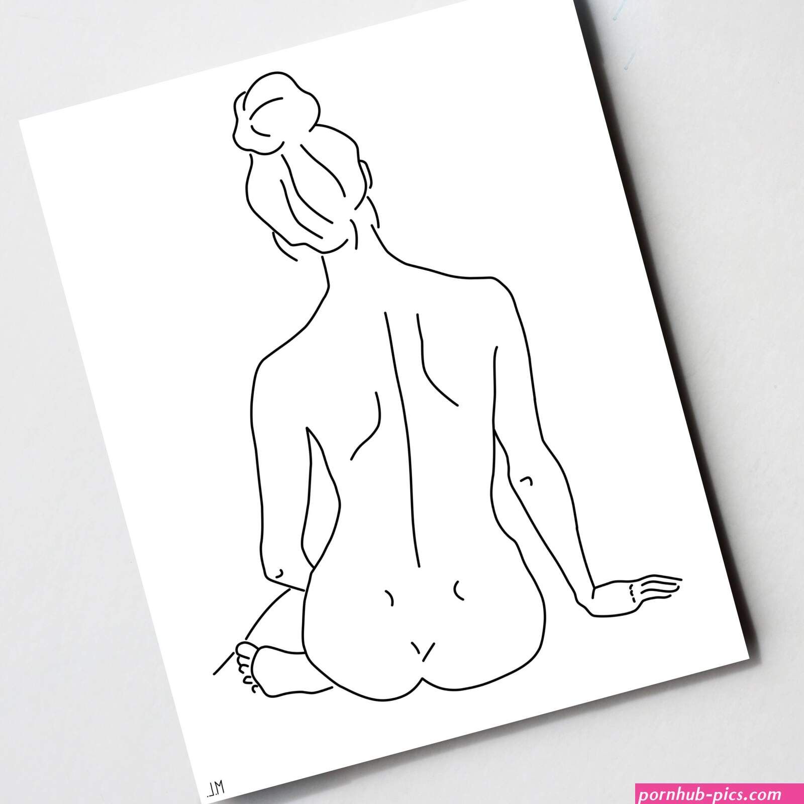Minimalist Woman Line Art Print: Female Silhouette Drawing digital Download