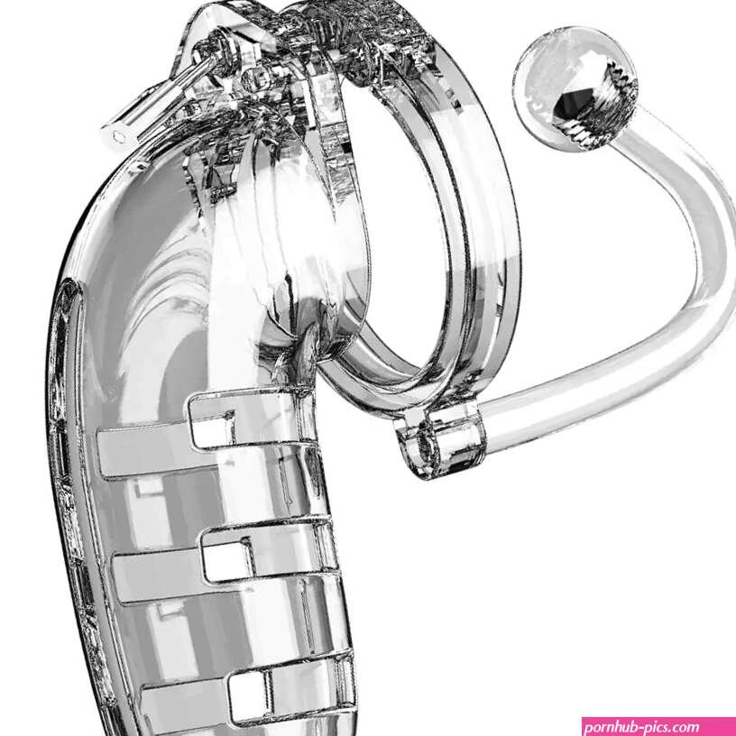 Man Cage 12 Male 5.5 Inch Clear Chastity Cage With Anal Plug