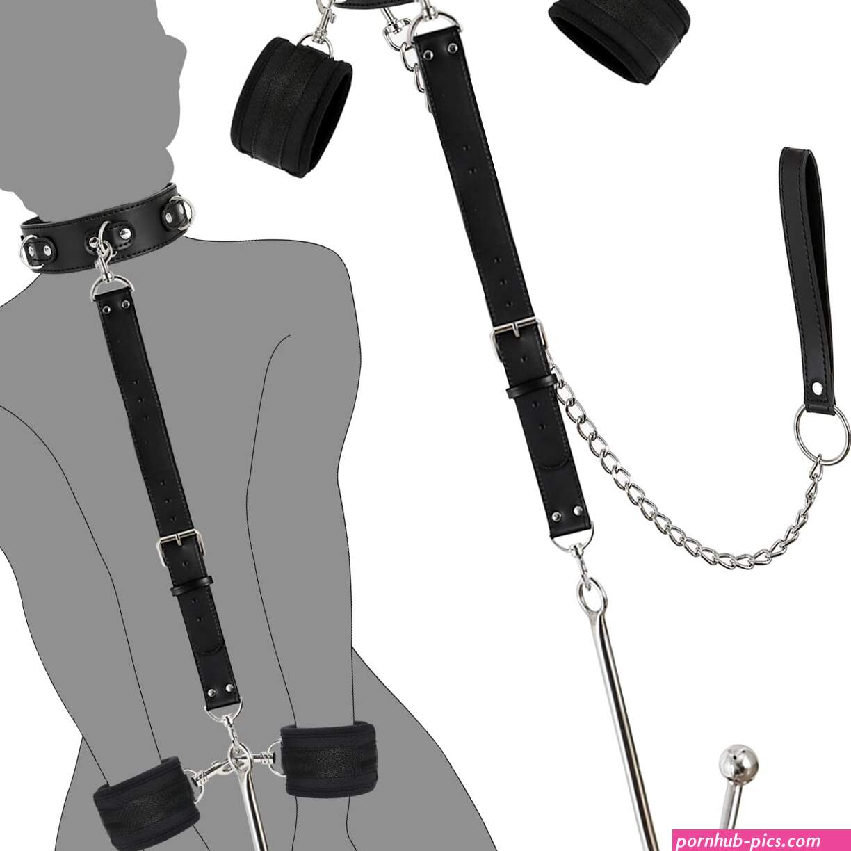 : Bondage Collar Anal Hook Sex Leash Bondage Harness Set with Adjustable Handcuffs Chain Leash Collar SM Adult Toys Sex Game Accessories New Anal Hook Set : Health Household
