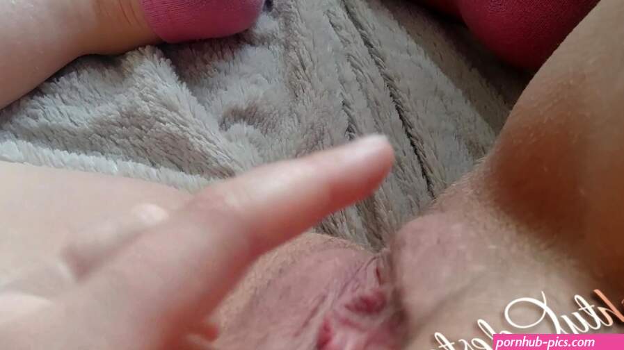 Girl is moaning with fingering and intense orgasm in pink socks