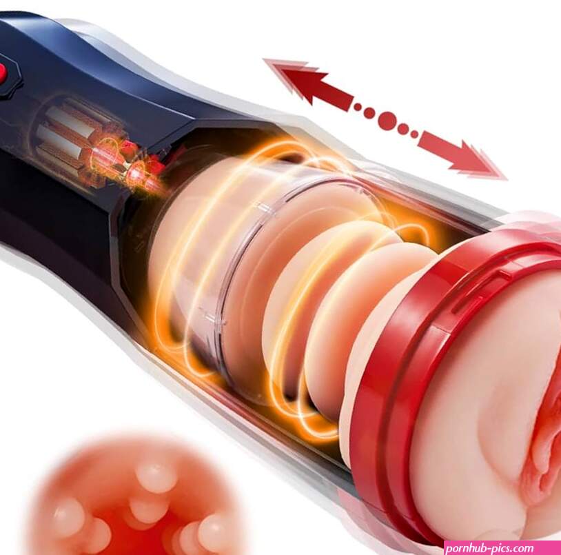 : 3 in 1 Thrusting Male Masturbators Cup with Realistic Pocket Pussy Sleeve 5 Telescopic 10 Vibrations Mode 360 Full Wrapping Blowjob Stroker Masturbator Tivino Male Sex Toys for Men