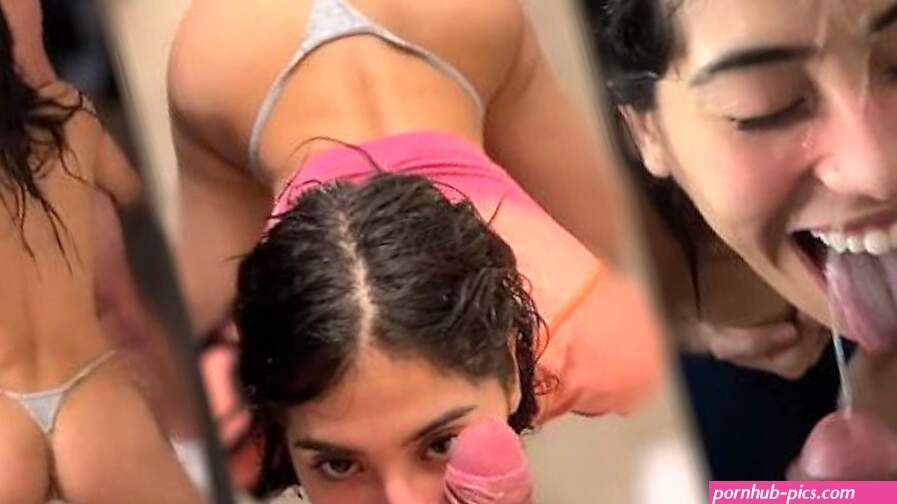 Zierlicher Latina-POV-Blowjob mit Stiefschwester Sperma im Gesicht