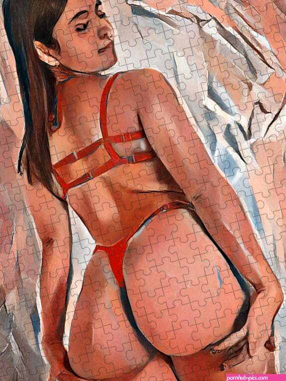 Sexy Nude Girl Pose Poster Print Erotic Art Naked Lady Female Perfect Body Painting Erotic Set 04 Jigsaw Puzzle by Mounir Khalfouf