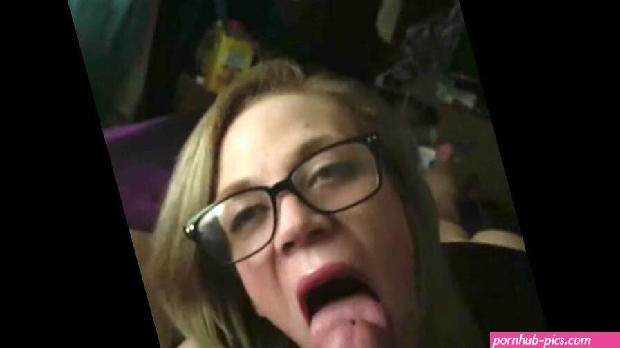 Blonde teen with glasses sucks BWC