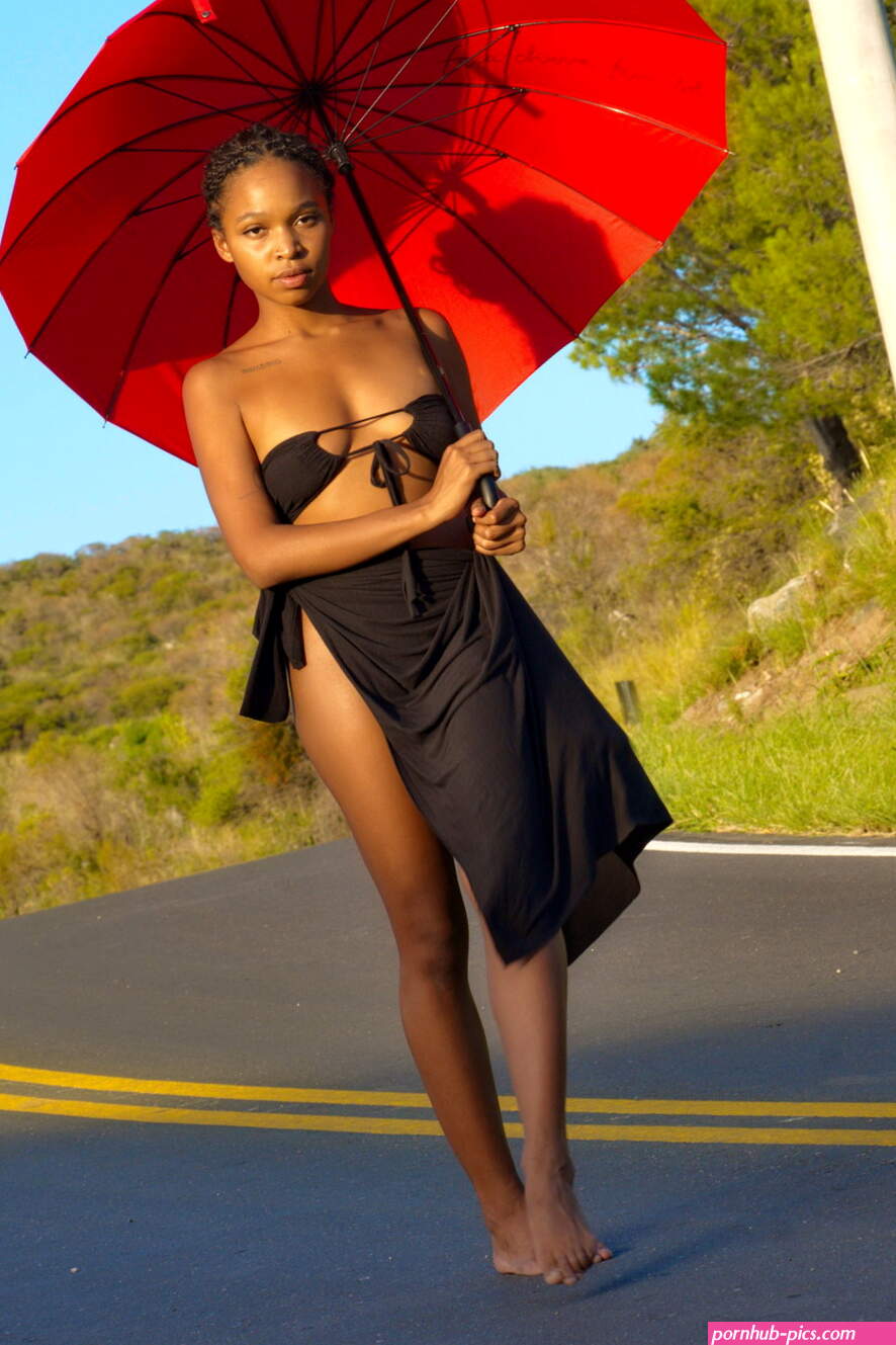 Oli H Nude in Red Umbrella 1