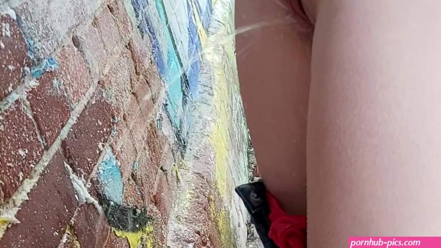 Teen almost caught pissing outside