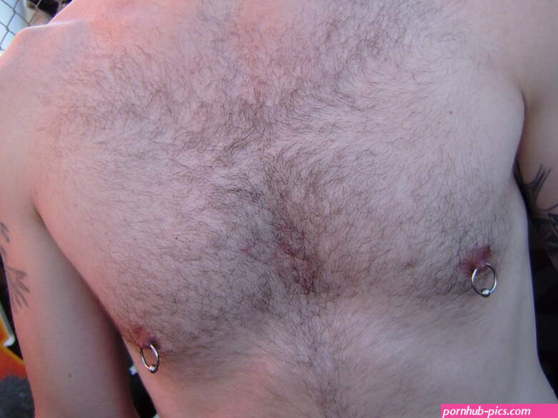 SEXY HAIRY CHEST AWESOME PIERCED MAN NIPPLES ! photogr
