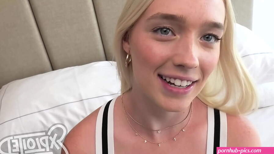 Blonde-haired blue-eyed teen stars in her first porn