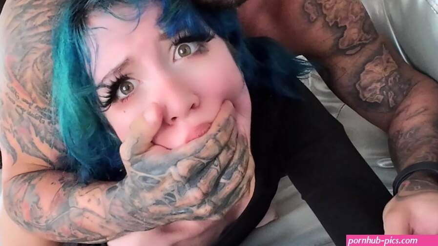 Slutty blue-haired stepsis gets her tight pussy fucked hard and a cock shoved deep in her throat