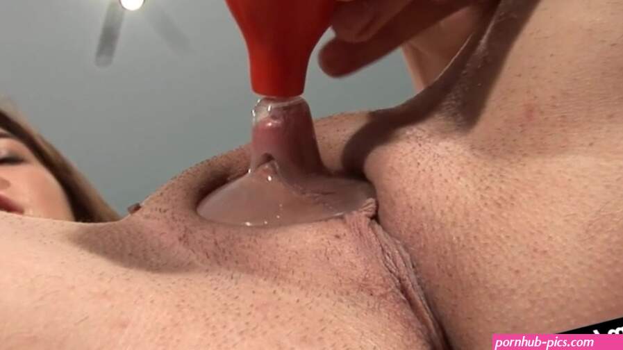 Huge dildo insertion for her tight teen pussy