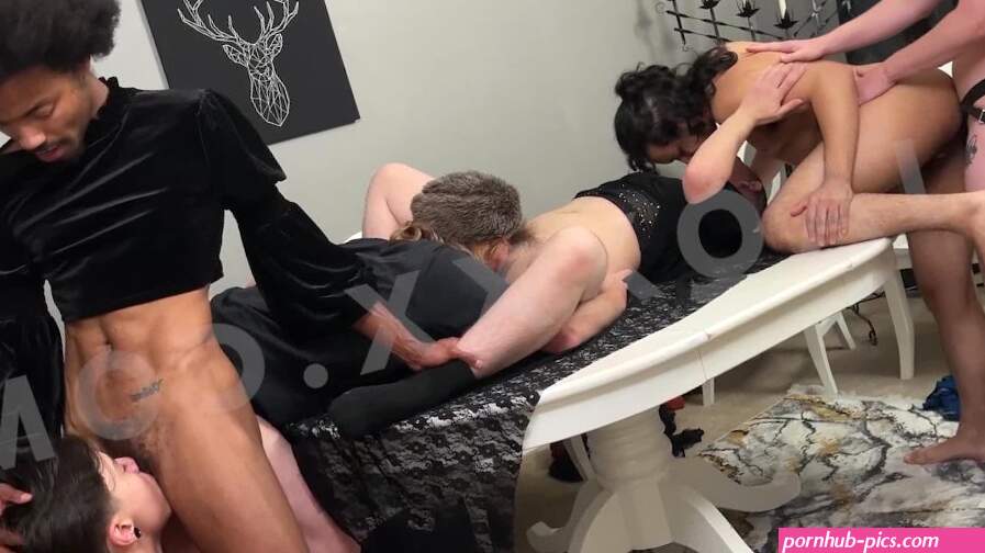 T-BOY ORGY: Six FtM Trans BRO DOWN with group sex
