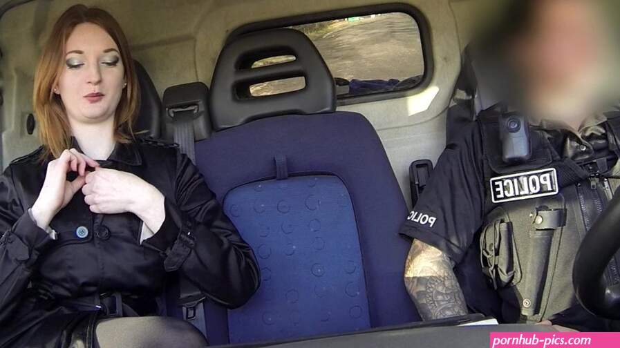 Fake Cop Hot ginger gets fucked in cops van