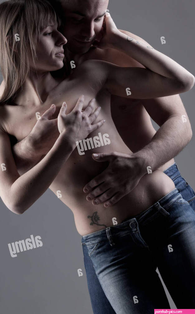 Nude couple hugging Stock Photo
