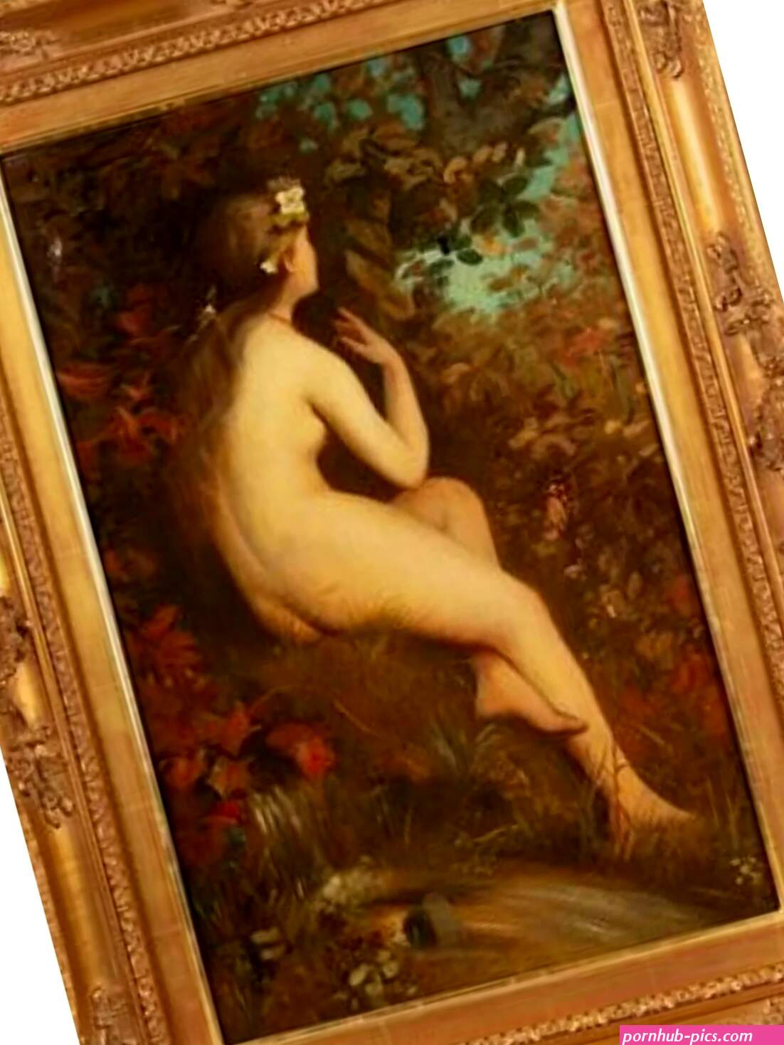 19th Century painting of nude woman 19 x 14 in.
