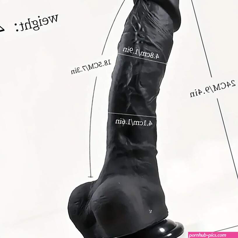 9.4in Realistic Texture Solid Black Silicone Soft Big Dildo For Vagina