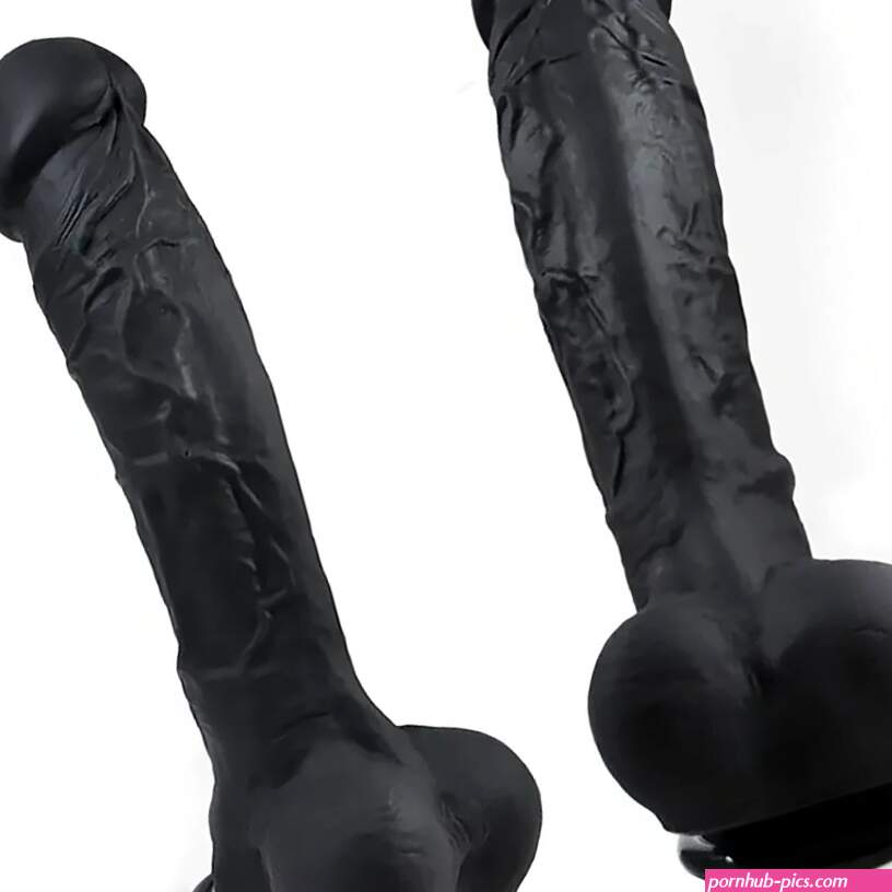 9.4in Realistic Texture Solid Black Silicone Soft Big Dildo For Vagina