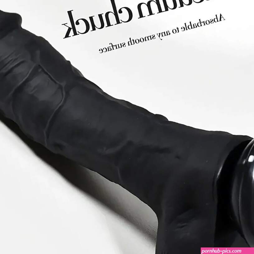 9.4in Realistic Texture Solid Black Silicone Soft Big Dildo For Vagina