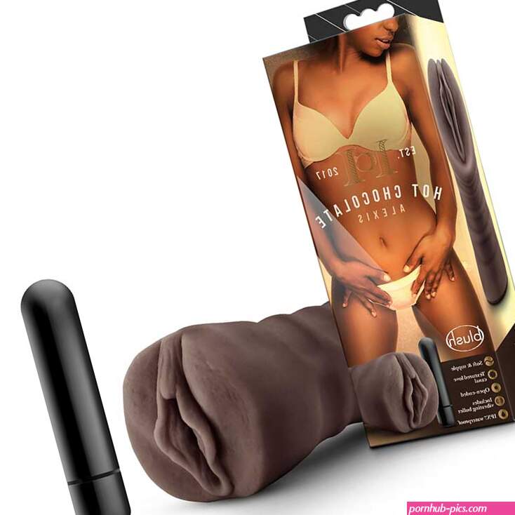 Hot Chocolate Alexis Black Vibrating Pocket Pussy by Blush Novelties