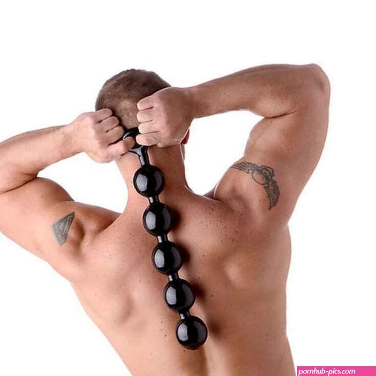Huge Black Anal Beads with Safety Loop