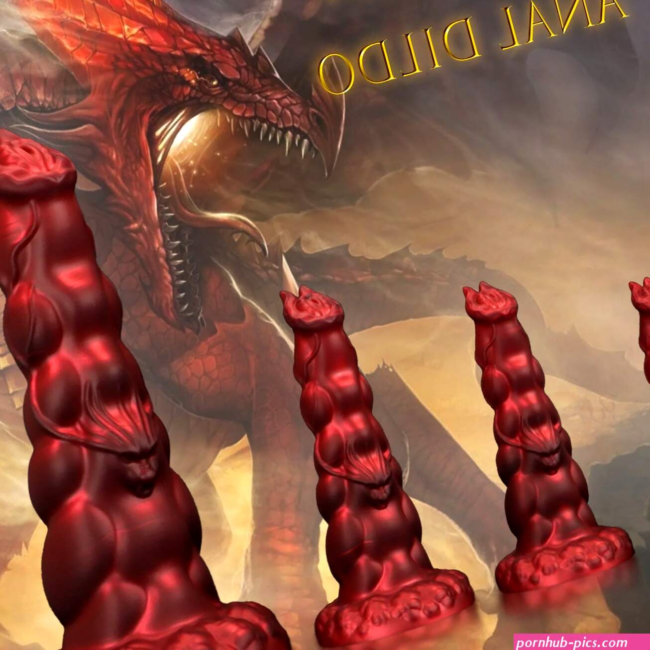 Custom Red Silicone Dragon Anal Dildo