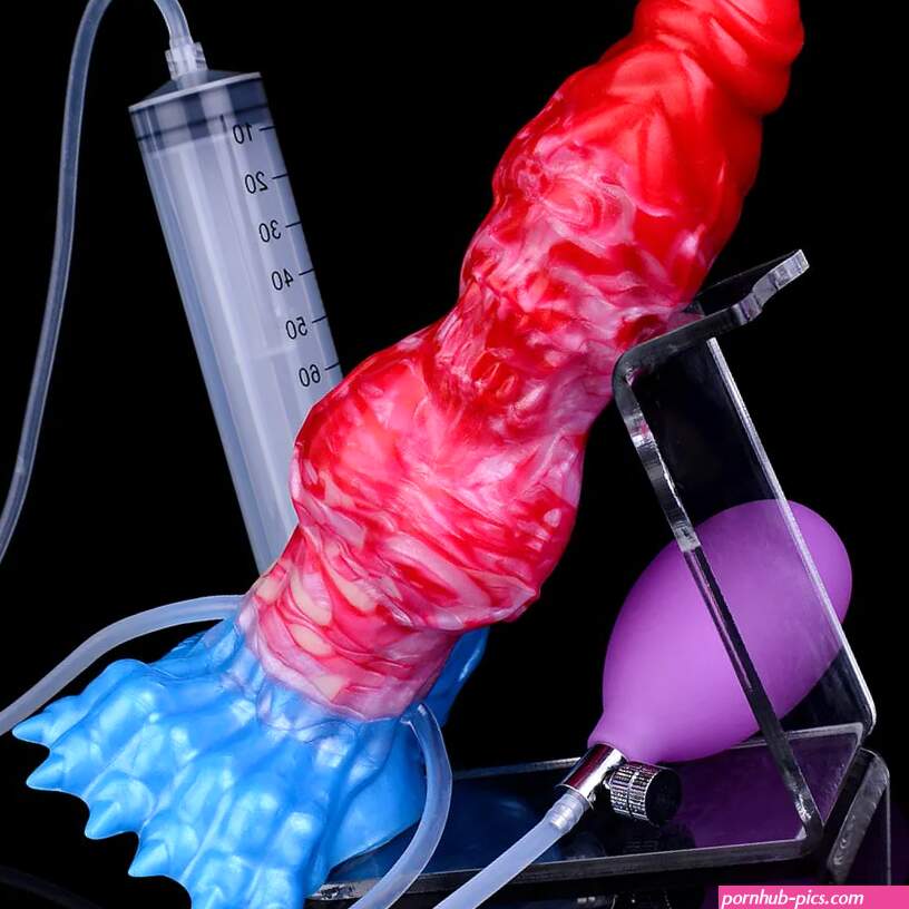 Big Knotted Anal Prostate Milking Squirting Inflatable Dragon Dildo Butt Plug Sex Toys 8.27Inch