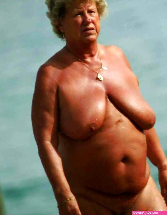 Nude grannies on beach