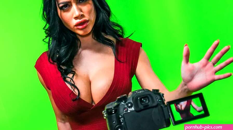 Horny weather girl Victoria June gets fucked off the camera