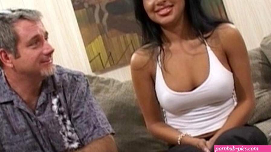 Watch Two Older Dudes Fucking A Big Breasted Brunette In Wild Threesome