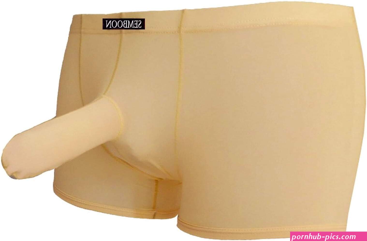 : Semboon Mens Long Penis Sheath Pouch Bulge Boxer Briefs Underwear Underpants Nude: Clothing Shoes Jewelry