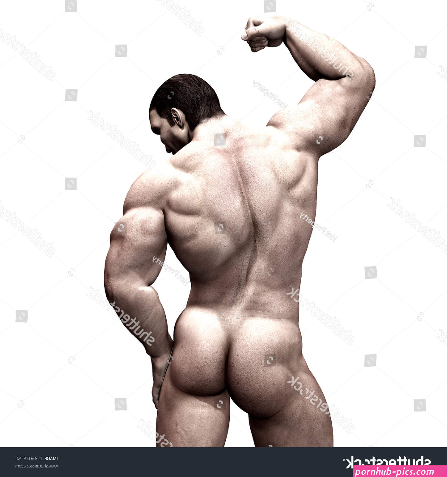 Nude Male Model Body Builder Rear Stock Illustration 45076150