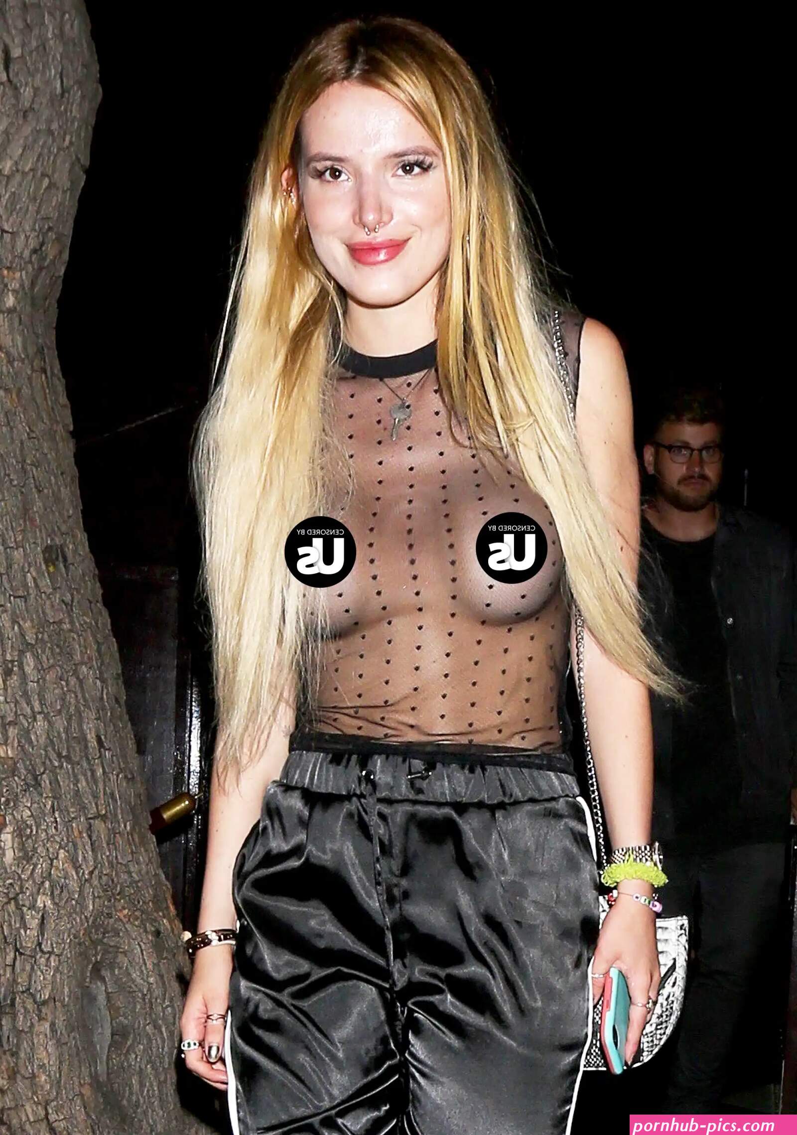Bella Thorne Shows Off Her Nipples in Sheer Top