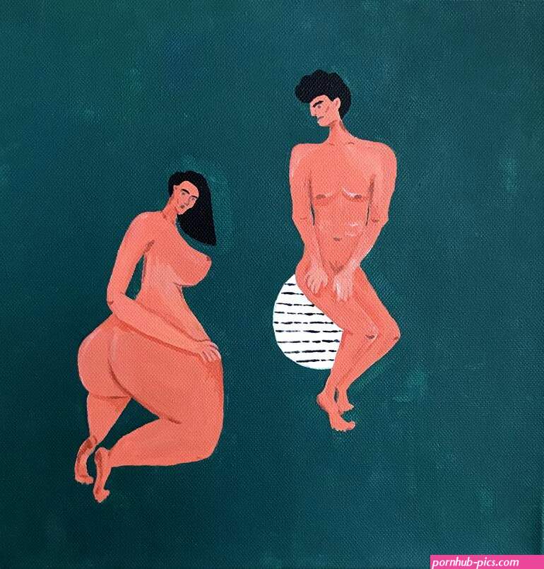 COUPLE people shape body woman couple erotic family figurative figure man naked nude Painting by Alena Kopylova