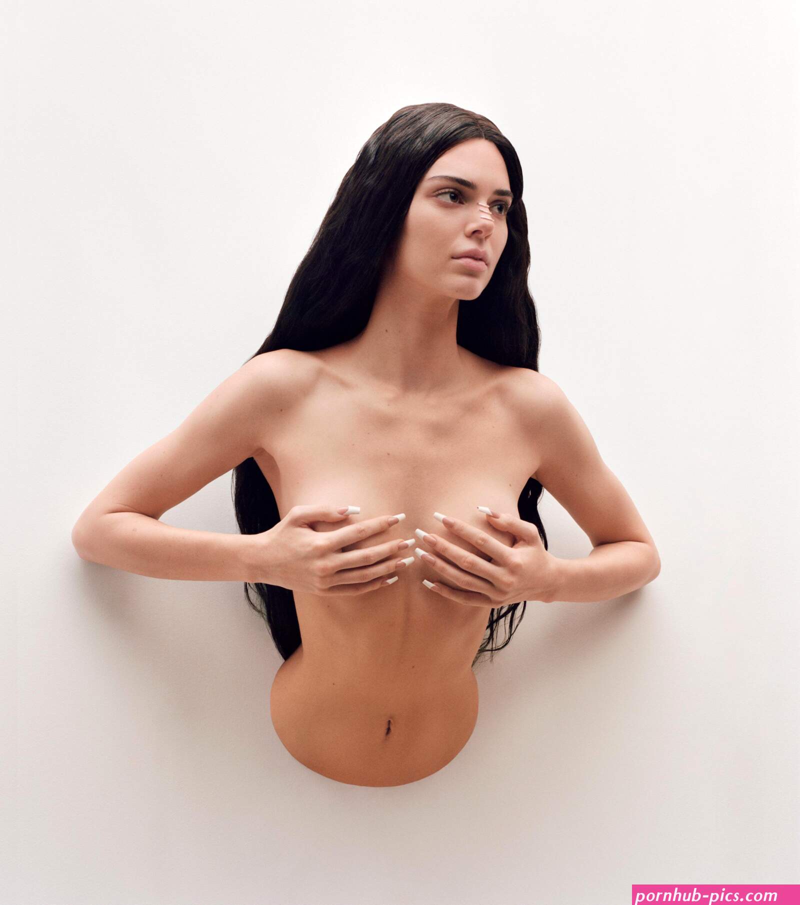 Kendall Jenner appears as topless wax model on magazine cover by viral banana artist