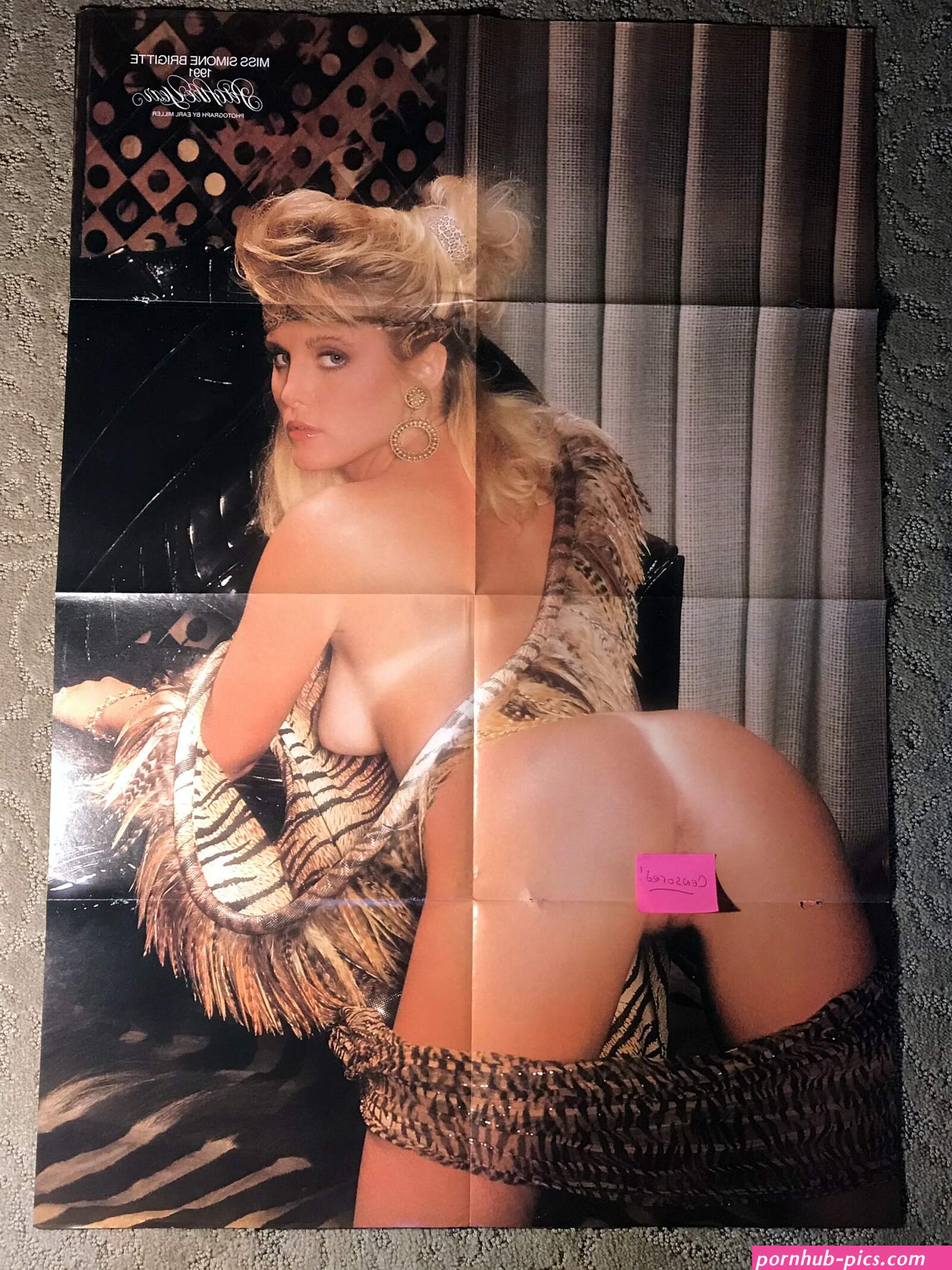 PENTHOUSE POSTER HUGE Nude 1991 Pet of the Year Simone Brigitte 1990 Stephanie Page Pet of the Year 31 X 21 Erotic Centerfold Mature
