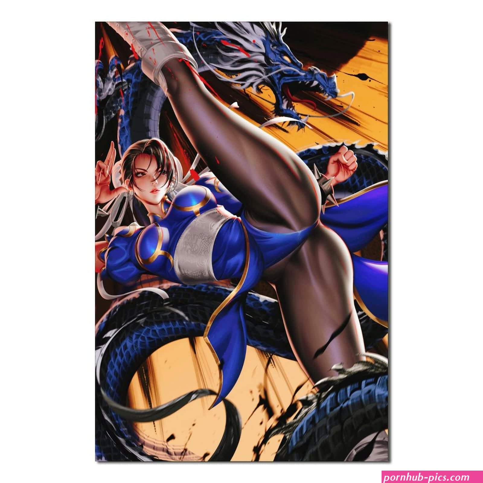 : Sexy Anime Beauty Chun Li Classic Action Canvas Poster Poster Canvas Prints Wall Art Oil Painting Print on Cancvas for Living Room Decorations Unframe-Style 24x36inchs60x90cm: Posters Prints