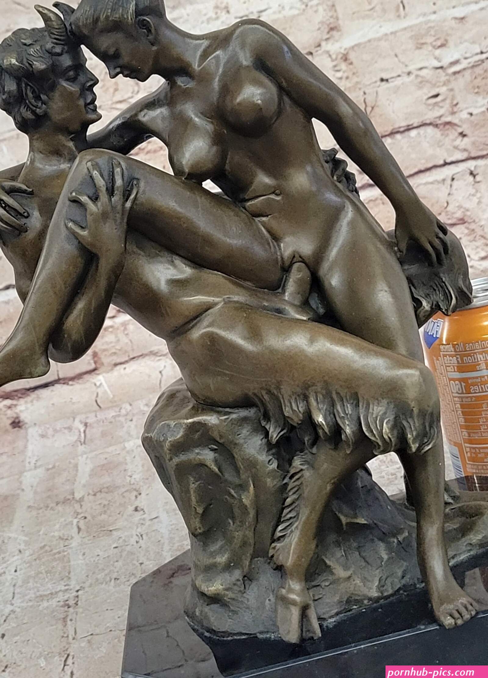 Satyr Nymph Nude Female Having Sex Erotic Bronze Statue Sculpture Or