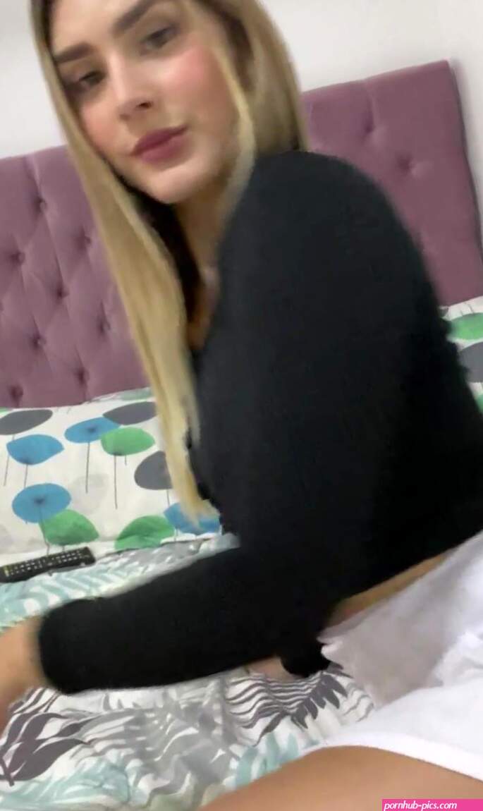 No panties under that short white skirt