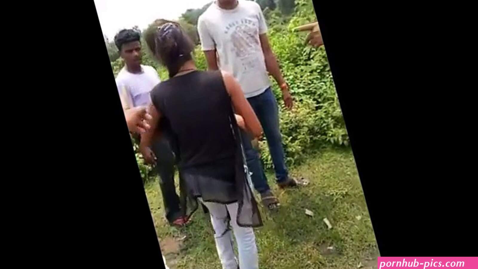 Indian girl and boy caught by villagers