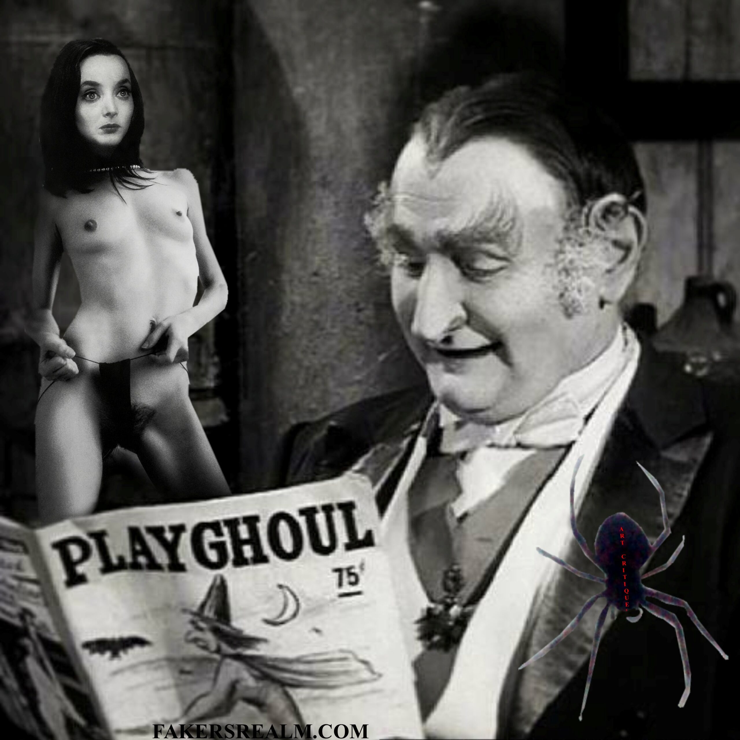 Post 2358989: AddamsFamily AlLewis ArtCritique CarolynJones crossover fakes GrandpaMunster MorticiaAddams TheMunsters