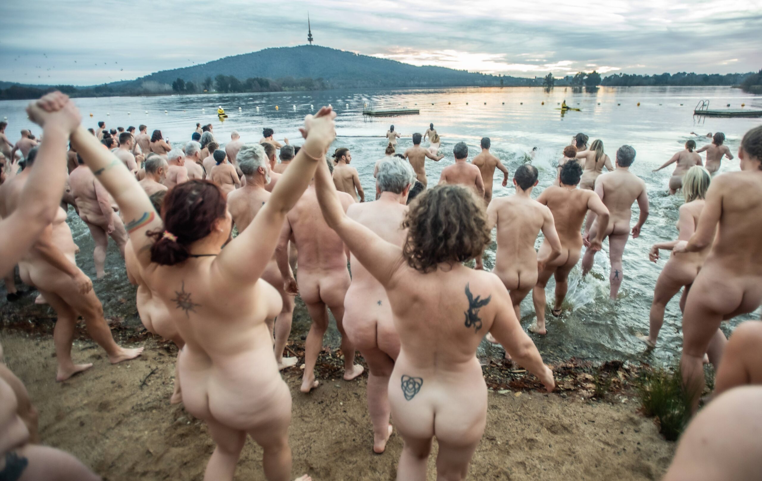 Canberrans strip naked for the Ian Lindeman Memorial Winter Solstice Swim