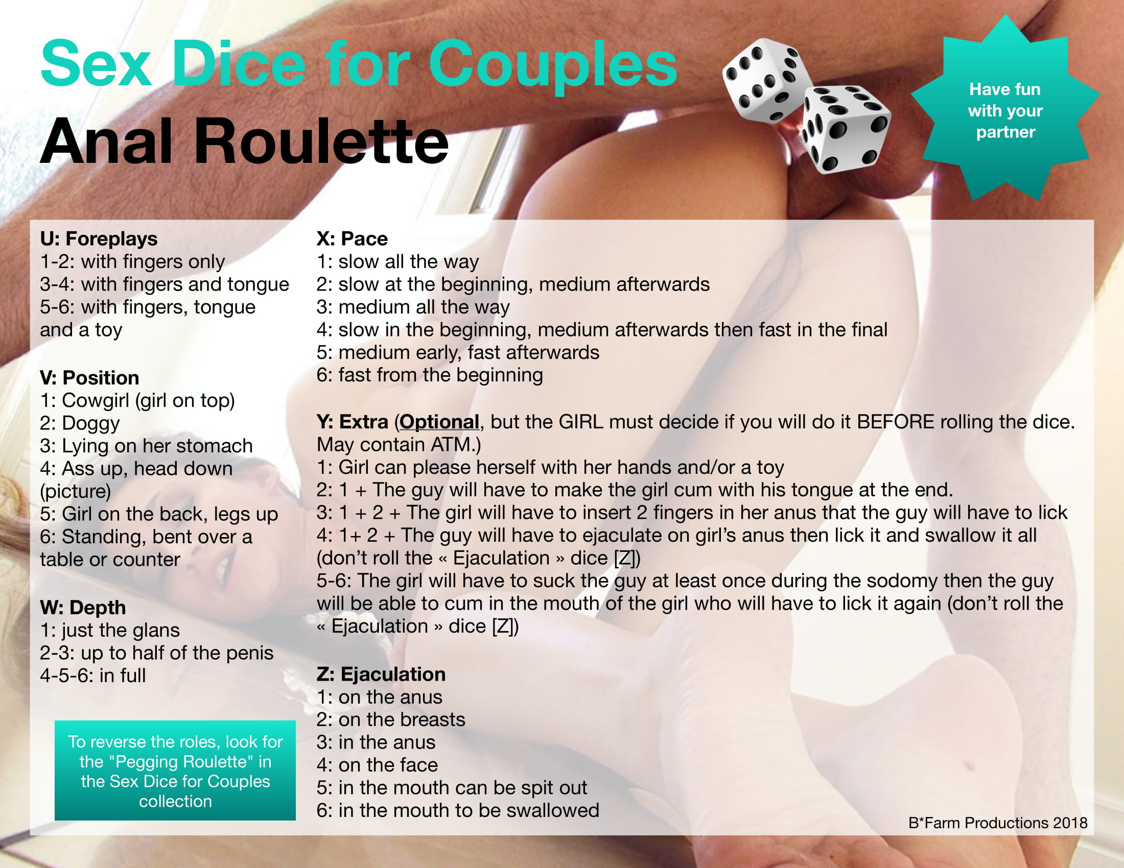 Sex Dice for Couples: Anal Roulette