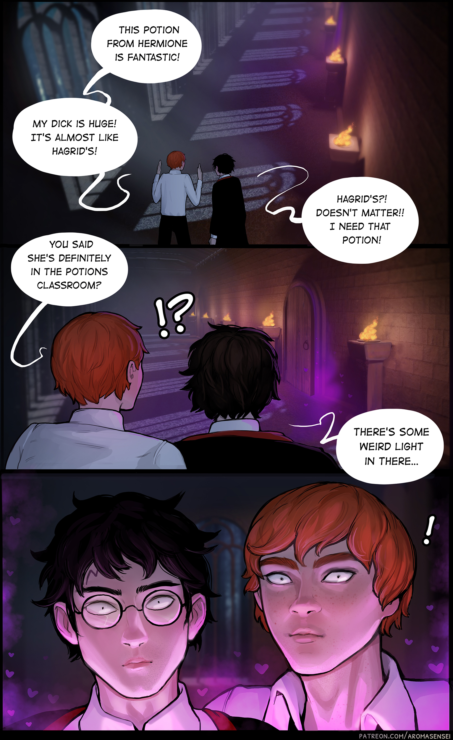 Post 3704825: AromaSensei comic DracoMalfoy HarryJamesPotter HarryPotter RonWeasley