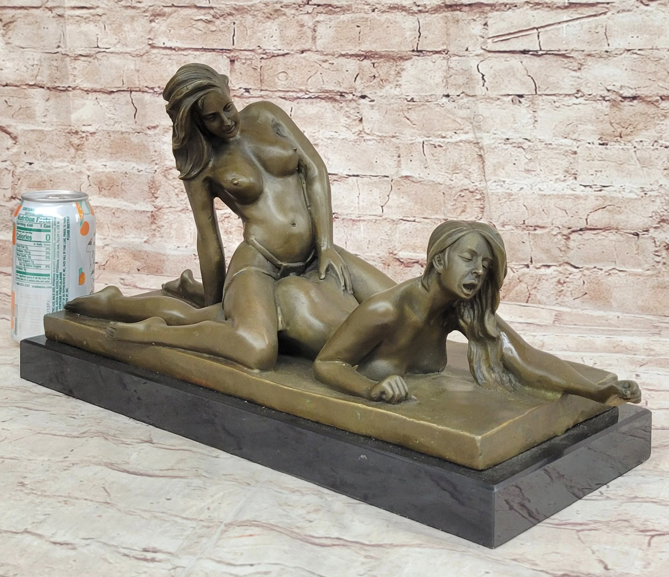 Original Bronze Erotic Art Sculpture Statue by Mavchi Two Lesbian Love