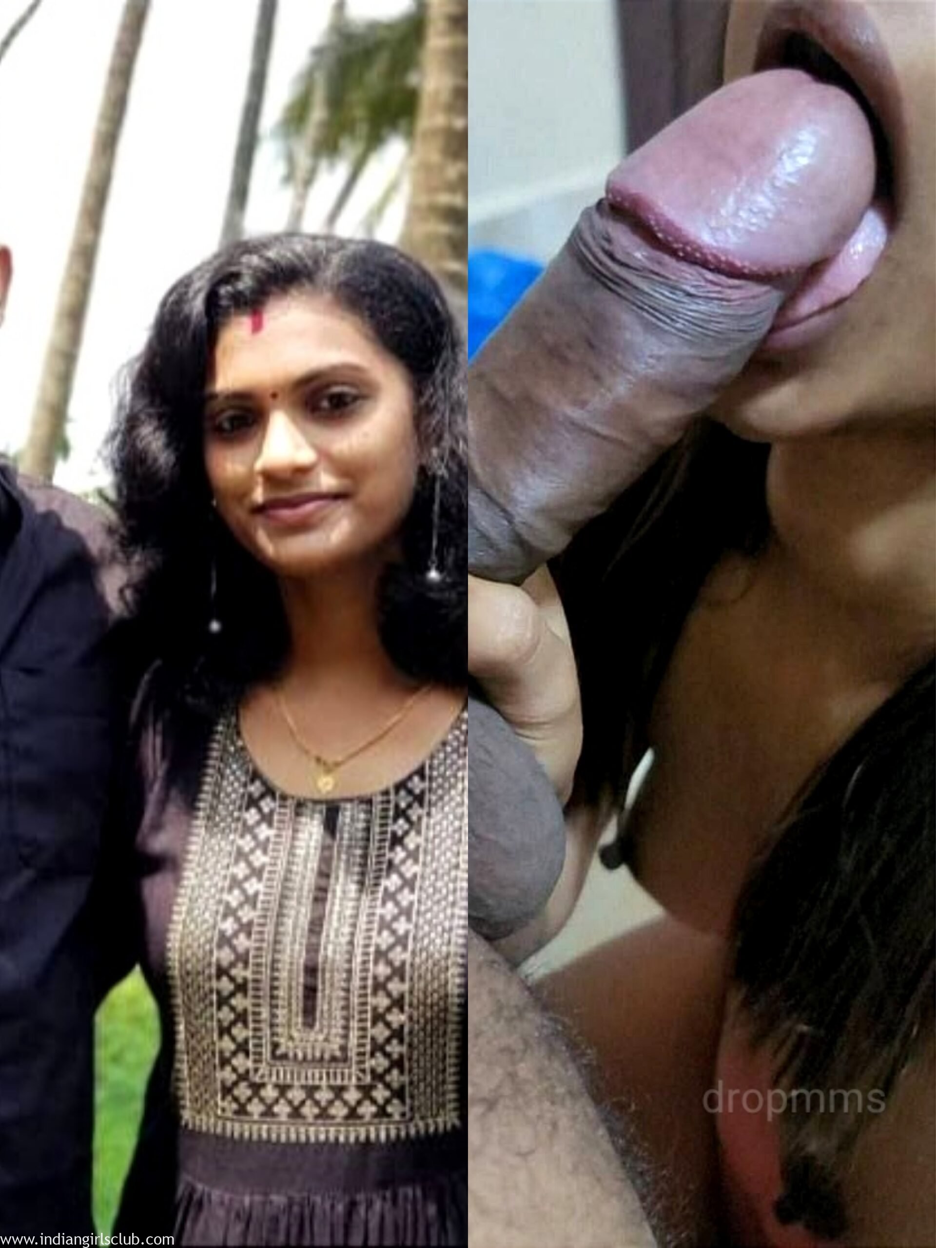 Dark Skin Real Tamil Hot Wife Giving Blowjob
