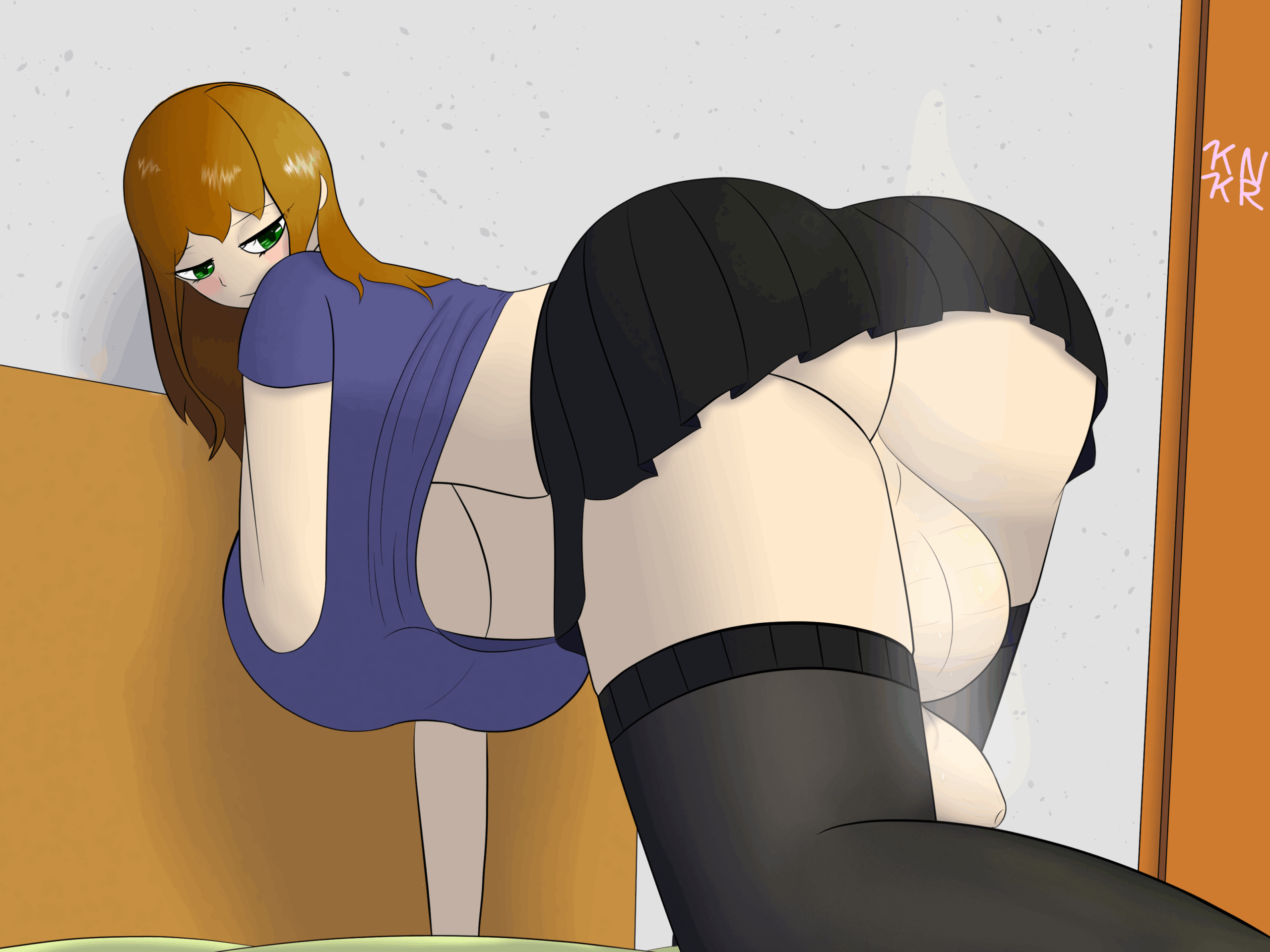Below Emmas skirt Futa by K1nkaru on Newgrounds